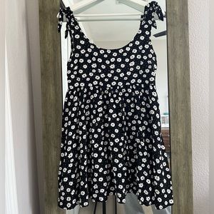 Forever 21 Black Floral Tie-Shoulder Sundress
